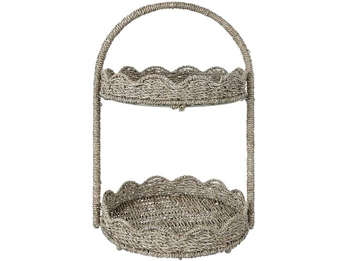 Etagere Wave H46xD31cm braun - Material: Metall / Seegras - Dekoration