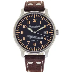 Messerschmitt BF109E-3-A Herren Pilotenuhr BF109E Automatik Braun/Schwarz
