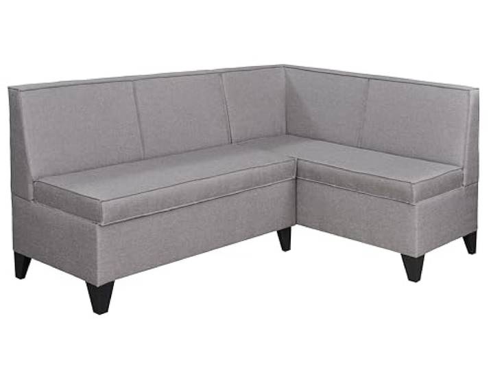 Rodnik Eckbank Look in grau, Sitzbank, Polsterbank mit Stauraum, Truhenbank 167x120 cm (kurzer Schenkel rechts)