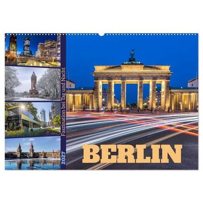 Berlin - Faszination bei Tag und Nacht (Wandkalender 2027 DIN A2 quer), CALVENDO Monatskalender