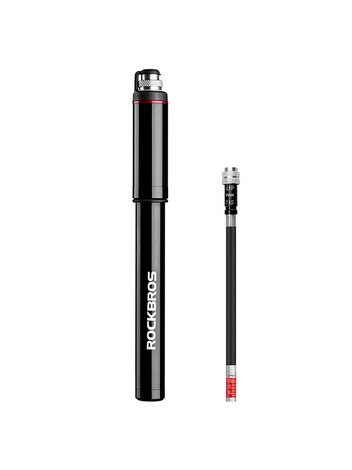 Rockbros SMART-B 150 PSI Mini Bicycle Pump for Presta and Schrader Valves - Black