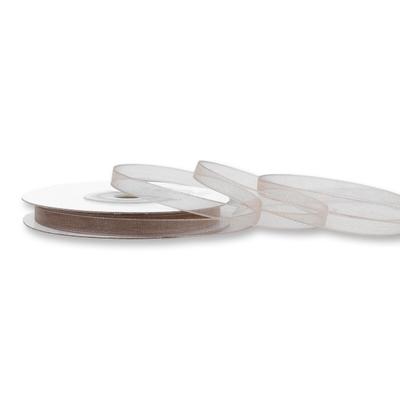 Creativery 6mm Organzaband 25m Chiffonband Schleifenband Geschenkband Stoffband Schmal Taupe