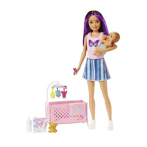 Mattel Barbie Babysitters Inc. speelset met Skipper pop, babypop en accessoires