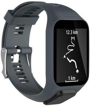 Everyday Crate TomTom Runner 2 Band Soft Silicone Watch Strap Sport Replacement For Runner 2 And Runner 3 grey