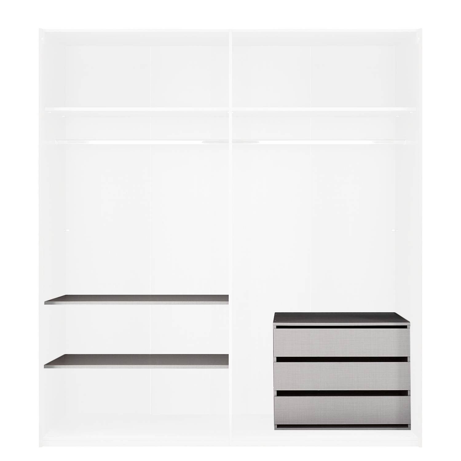 home24 Set accessoires voor kledingkasten 210cm grijs classic