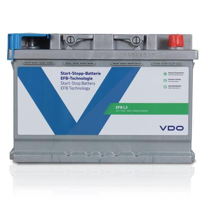 Vdo Starterbatterie Start-Stopp-Batterie EFB L3 70Ah 760A [Hersteller-Nr. 2800012039280] für Ford, Hyundai, Subaru, Chevrolet, Citroën, Chrysler, Daci