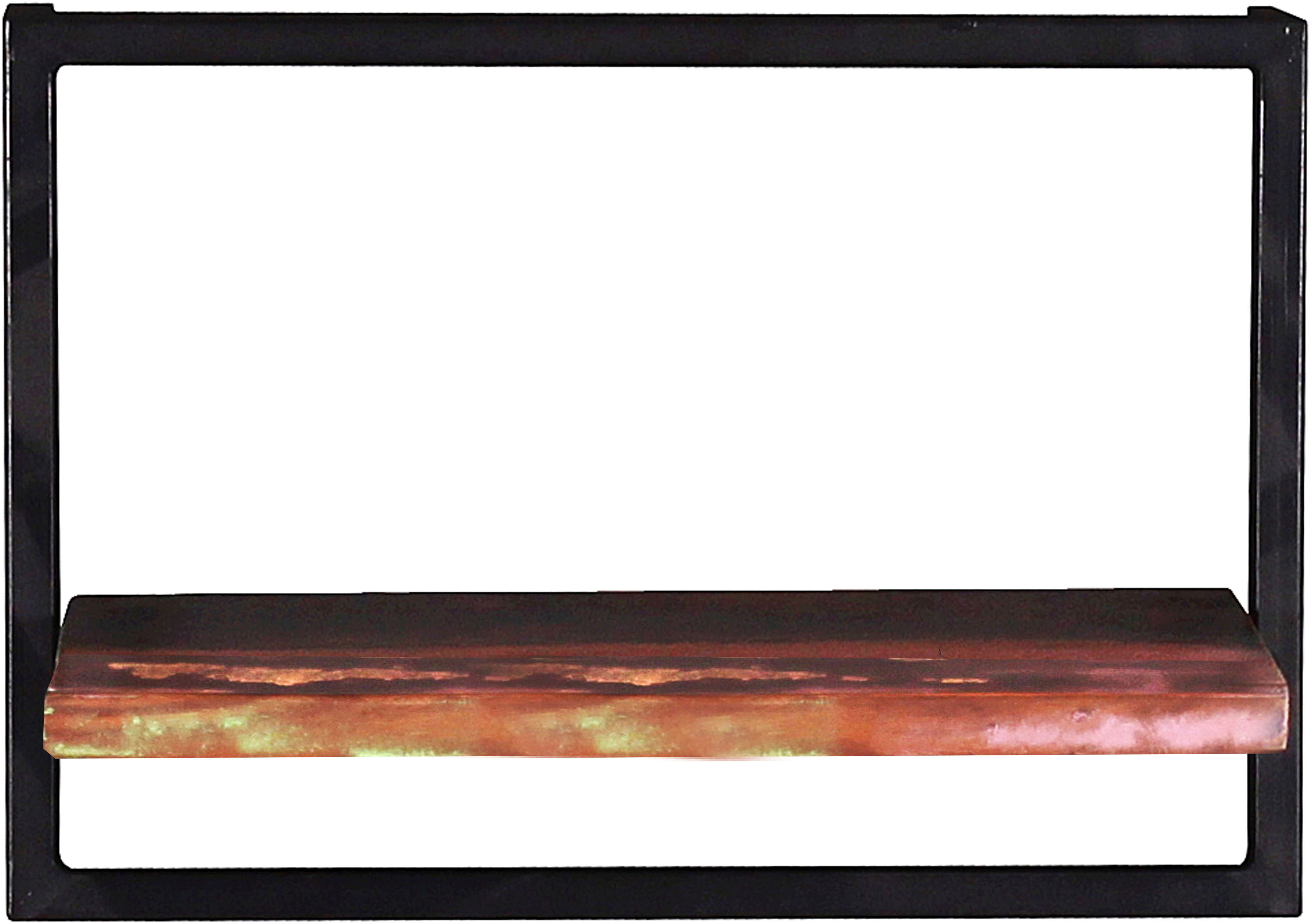 Wandregal SIT "Djerba aus Altholz mit schwarzem Metallrahmen", bunt (schwarz, bunt), B:50cm H:35cm T:25cm, Massivholz, Metall, Regale, Wandregal, 1 Boden für dekorative Ablage und stilvolle Wandgestaltung schwarz, bunt B/H/T: 50cm x 35cm x 25cm