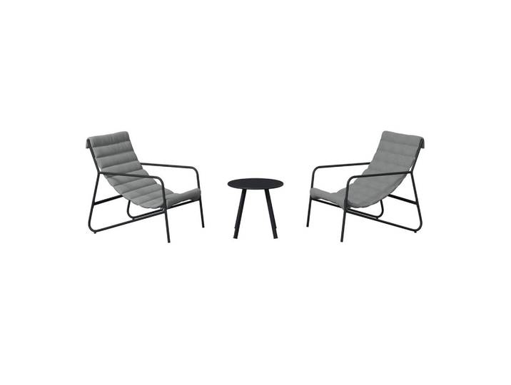 Ambia Garden Gartenset, Anthrazit, Grau, Metall, 3-teilig, 61x78.5x87.5 cm, geeignet für Balkon, Gartenmöbel, Gartengarnituren, Gartenmöbel-Sets
