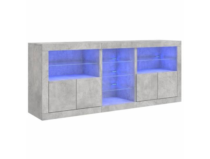 Automne/hiver 2025  Buffet/Commode/Sidebord - CLOUD - avec lumières LED - gris béton 181 5x37x67 cm FR616