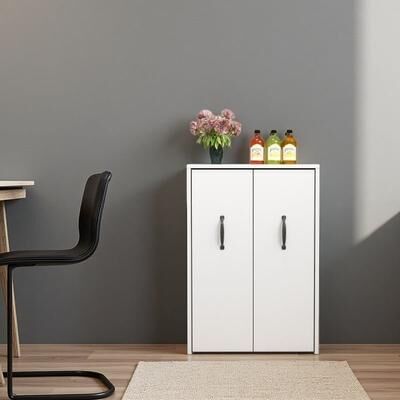 VIVIADORE 3 Tier Wooden Storage Bookcase with Pull Out Drawer,Doors and Hidden Storage Compartment, Rolling Organizer Shelf