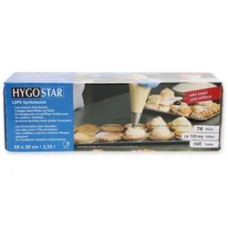 HYGOSTAR Spritzbeutel "Hot" 3-lagig LDPE für heiße Füllungen bis 90°C 5 Rollen á 74 Abrisse