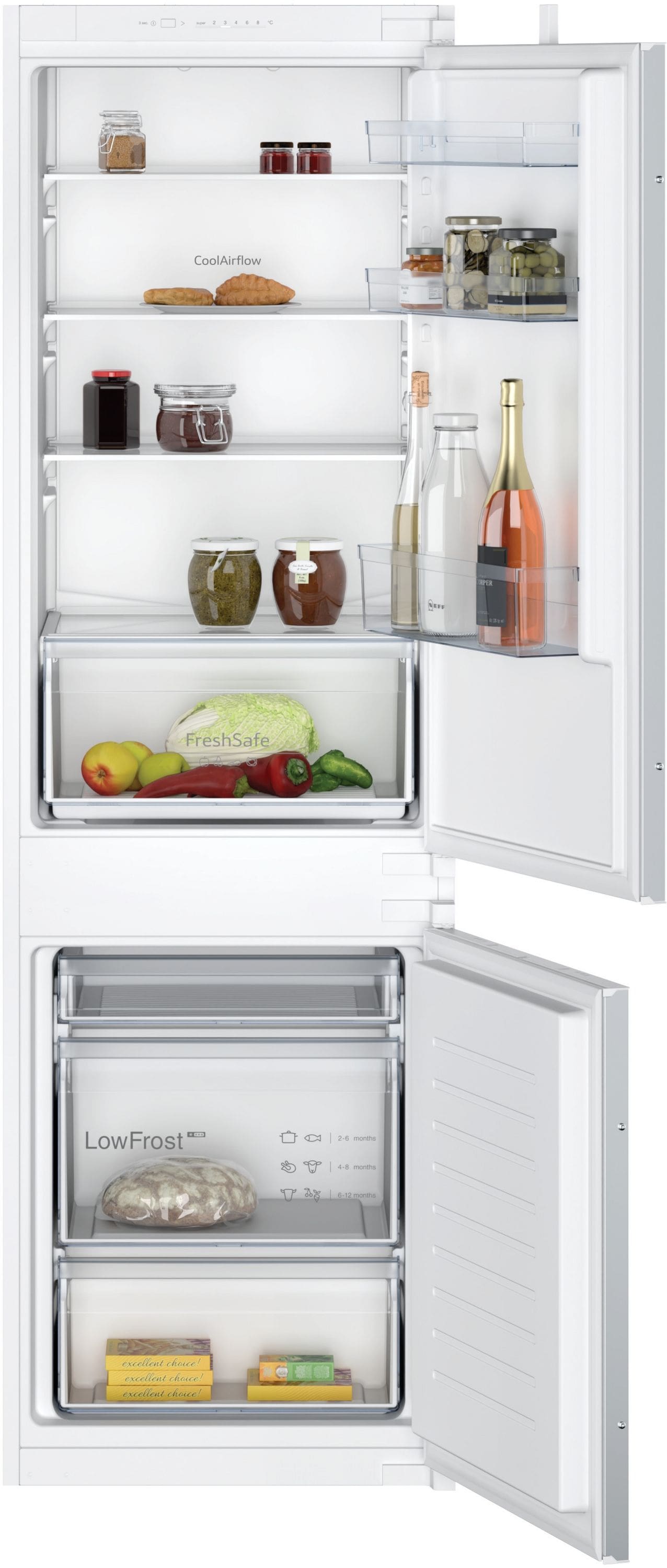 Neff N30 KI5861SE0 Schlepptür 183 l / 84 l Einbau Kühl-/Gefrierkombination 229 kWh