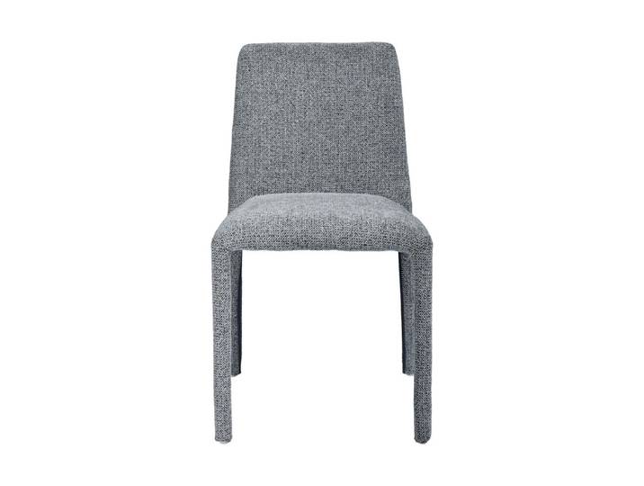 Chaise repas empilable tissu chenillé gris