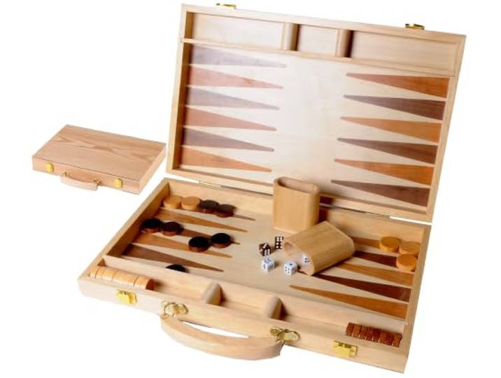 Engelhart - 250536 - Houten Backgammon 15 - Ingelegd Bord - Klassiek Strategiespel