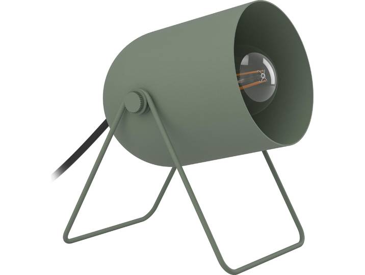Lampe de table EGLO Tilston\, lampe de chevet avec spot orientable\, décoration d'intérieur\, petite lampe de table en acier vert\, douille E14\, L 12\,5 cm