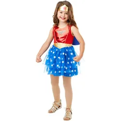 Rubies Kinderkostüm – Superheldenkostüm Wonder Woman Premium Kinderkostüm für Mädchen (M)