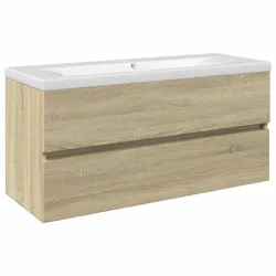 vidaXL 2-tlg. Badmöbel-Set Keramik und Holzwerkstoff