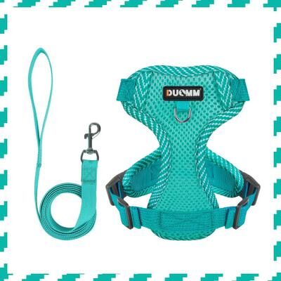 Uplift Treasures Breathable Reflective Dog Harness With Leash Set blue s