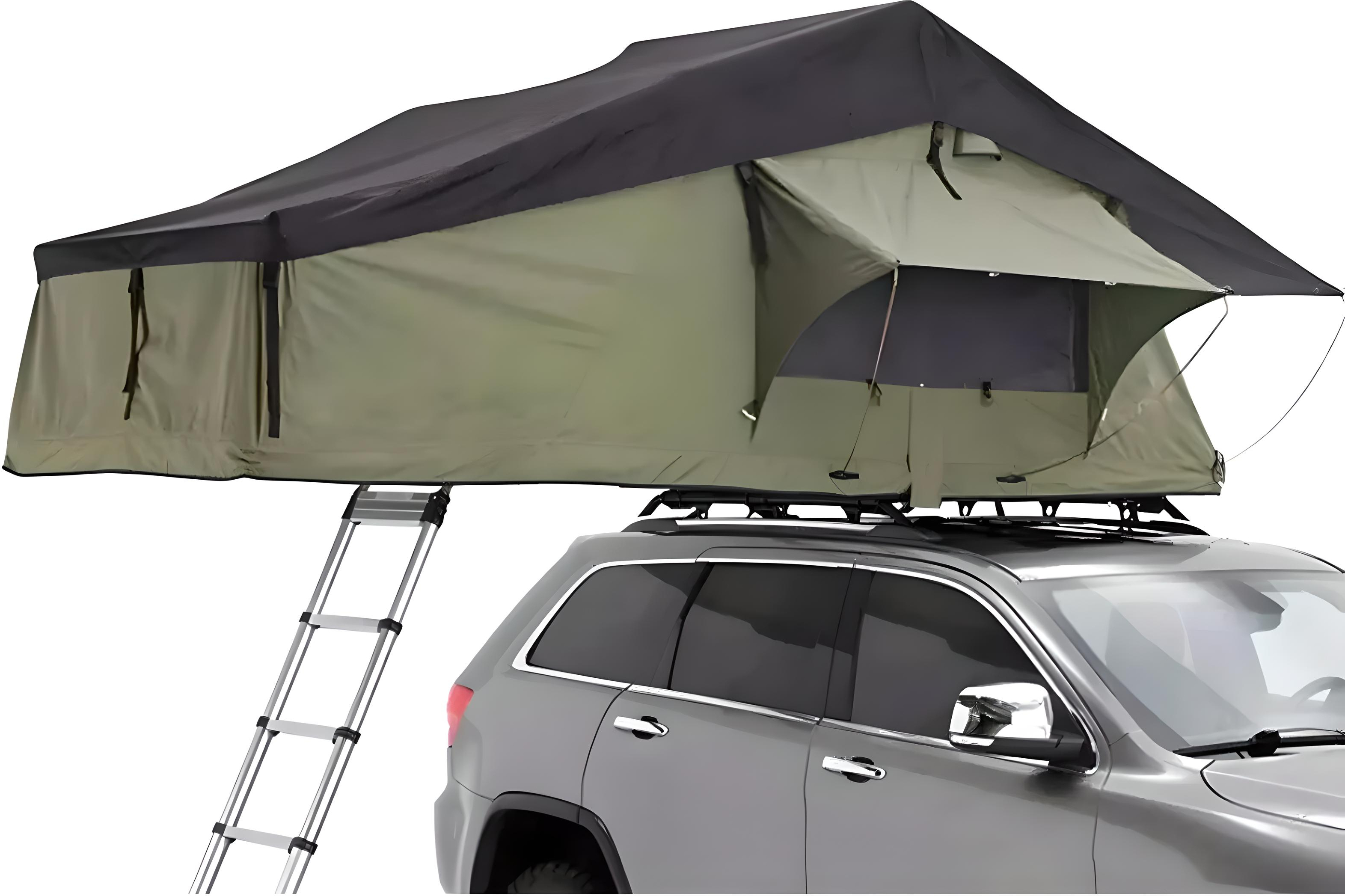 Autodachzelt Dachzelt Soft Case Autodachzelt Grün inkl. Außenschutzplane und LED-Licht. 163x125x126cm