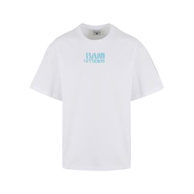 T-Shirt KARL KANI "Karl Kani Kani Studios Print T-Shirt", Herren, Gr. M, weiß, 100% Baumwolle, bedruckt, oversize, Rundhals, Shirts T-Shirt