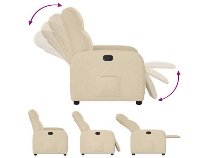 Crème Fauteuil inclinable Charge 150kg 66x88x95 cm - Fauteuil Releveur Relax Crème Tissu 41429665