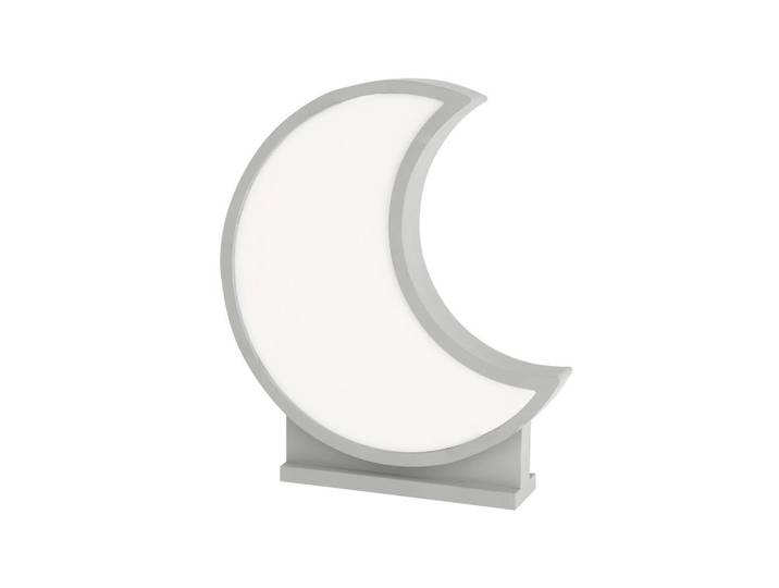 Kindertischleuchte Moon, Grau, Kunststoff, 5x29.5x26 cm, RoHS, Europäischer Sicherheitsstandard, einfach zu transportieren, Lampen & Leuchten, Innenbeleuchtung, Kinderzimmerlampen, Kindertischleuchten