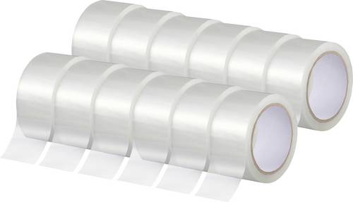 TOOLCRAFT 2xTO-10187127 Packband Transparent (L x B) 66m x 50mm 12St.