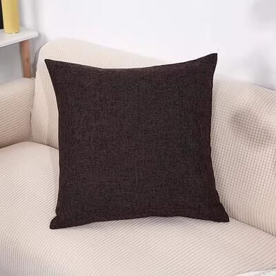 Inspired Living SoftLoom Linen Cushion Cover 45by45 Cm Decorative Pillow Cover For Sofa & Home Decor coffee
