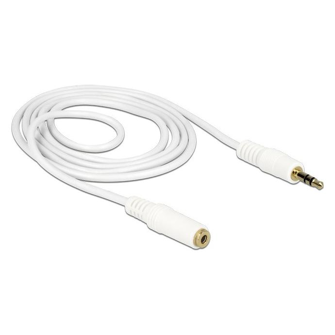 Delock Verlängerungskabel Audio Klinke 3,5 mm Stecker > Buchse 2 m weiss (2 m) (83767)