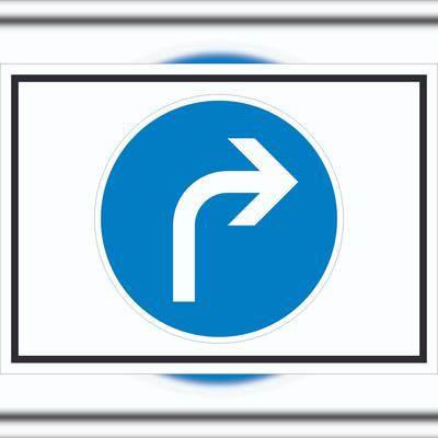 HB-Druck Schild Fahrtrichtung rechts Symbol A2 (420x594mm)