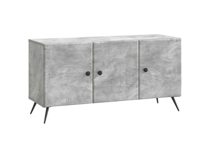 KUPTYERFG TV Lowboard Betongrau 99x34,5x50cm Holzwerkstoff TV-Schrank Stilvoller Fernsehschrank mit 3 Klapptüren und Kabeldurchführung für dein Wohnzimmer oder Schlafzimmer