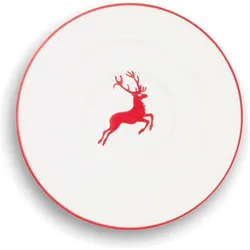 Gmundner Keramik Rubinr. Hirsch Unterteller Espresso (Ø11cm), Untertasse, Rot