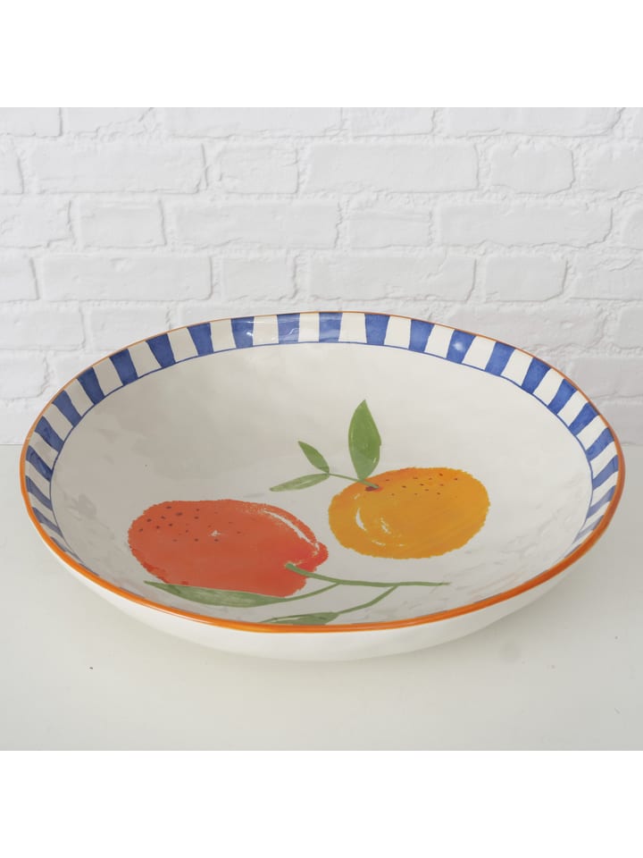 Boltze Obstschale "Fruits" in Orange/ Gelb/ Blau - Ø 34 cm - onesize