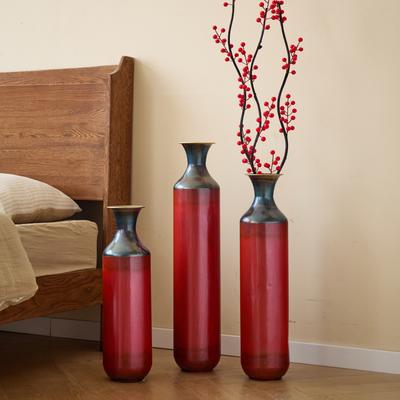 Kodotan sofa 3-Piece White Metal Vase Set Modern Droplet Shape Floor Decor