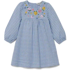 Tchibo - Kinder-Webkleid - Mädchen - Gr. 122/128 - blau/kariert