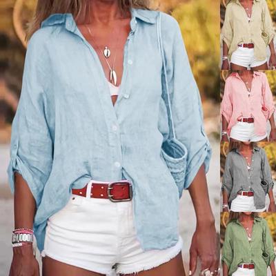 Uplifted Finds Womens Pure Cotton Loose Seven Quarter Sleeve Shirt xl gray