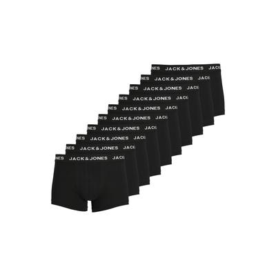 Boxershorts JACK & JONES "Boxershort JACSOLID 10er Pack", Herren, Gr. XXL, schwarz, Obermaterial: 95% Baumwolle CO. 5% Elasthan EL., Unterhosen
