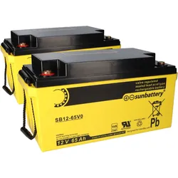 Akku passend für ESSER 581732 2x 12V 65 Ah