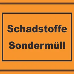 HB-Druck Schadstoffe Sondermüll Mülltrennung Schild mit Text waagerecht A5 (148x210mm)