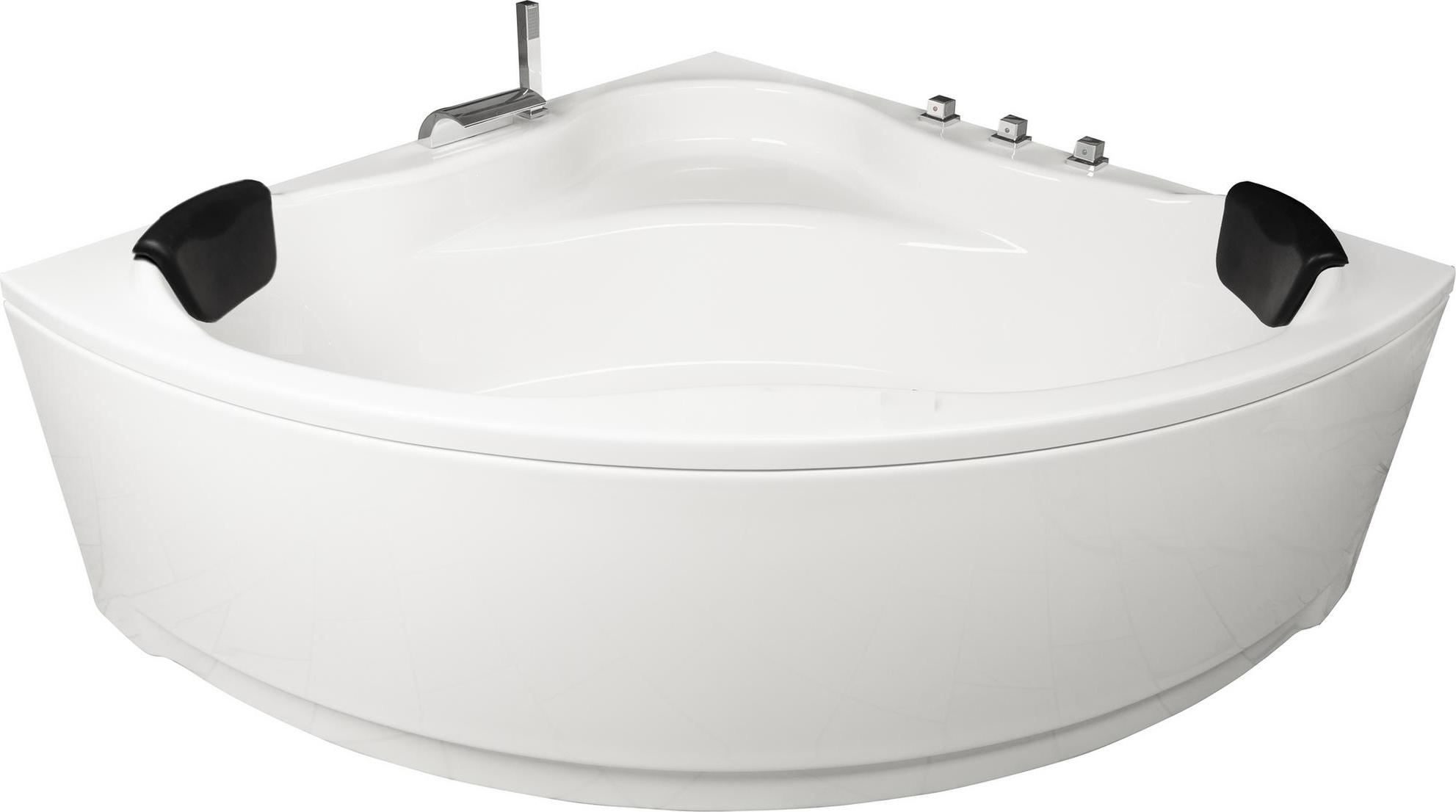 Basera Eck-Badewanne Malai 150 x 150 cm mit Wasserfall, LED-Ambiente und Kopfstützen