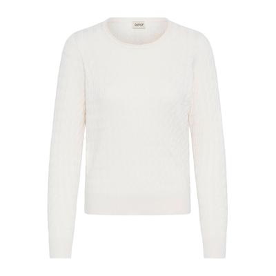 Rollkragenpullover OXMO "Rollkragenpullover OXSisse", Damen, Gr. L, weiß (cloud dancer), Obermaterial: 70% Viskose CV. 30% Nylon NY., Pullover Rollkragenpullover