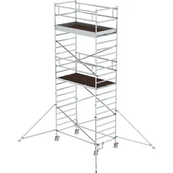 Munk, Leiter + Gerüst, Rollgerüst 1,35 x 2,45 m mit Ausleger & Doppel-Plattform Plattformhöhe 5,35 m (Gerüst, 245 cm)