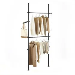 SoBuy Garderobenständer verstellbar Schwarz 27x76,99x103cm Industriell