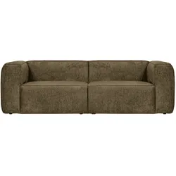Sofa 3,5 Sitzer Bean aus Struktursamt, modern, dunkelgrün Moss, gepolstert, für 3–4 Personen