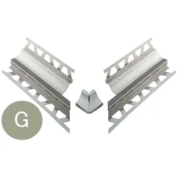 Schlüter Systems DILEX-HKS-E/E 90° Vorgeschnittene Ecke 90° Höhe = 12 mm, Installationshöhe = 7 mm Edelstahl V2A G - Grau Höhe: 12 mm