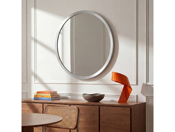 HABITAT - Miroir rond en acier inoxydable - 100 cm - Chrome - Elyo