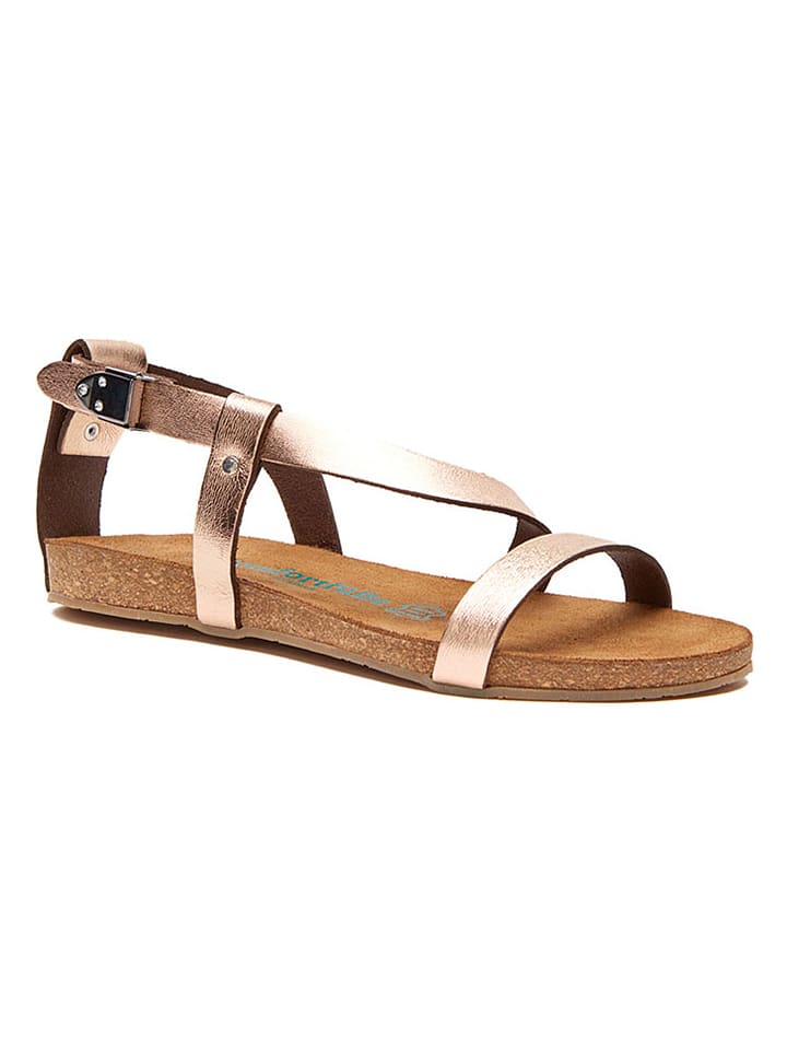 Comfortfusse Leder-Sandalen in Gold - 39