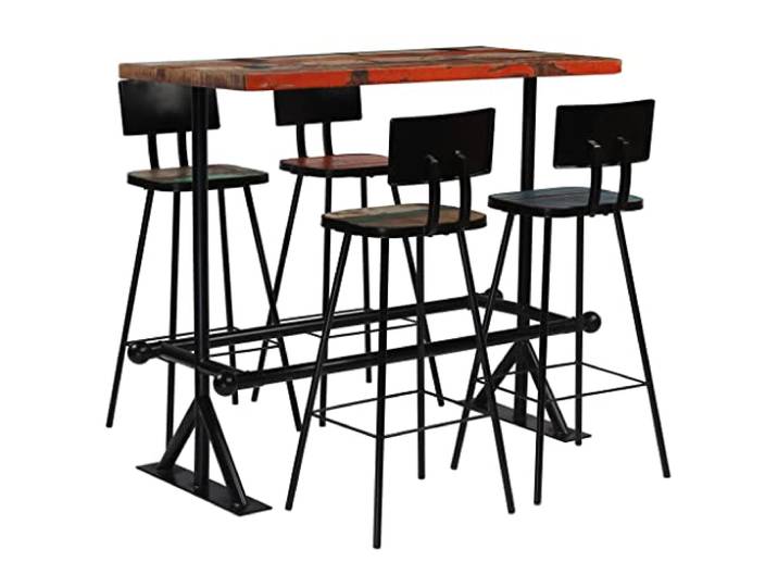 vidaXL 5-delige Barset massief gerecycled hout meerkleurig