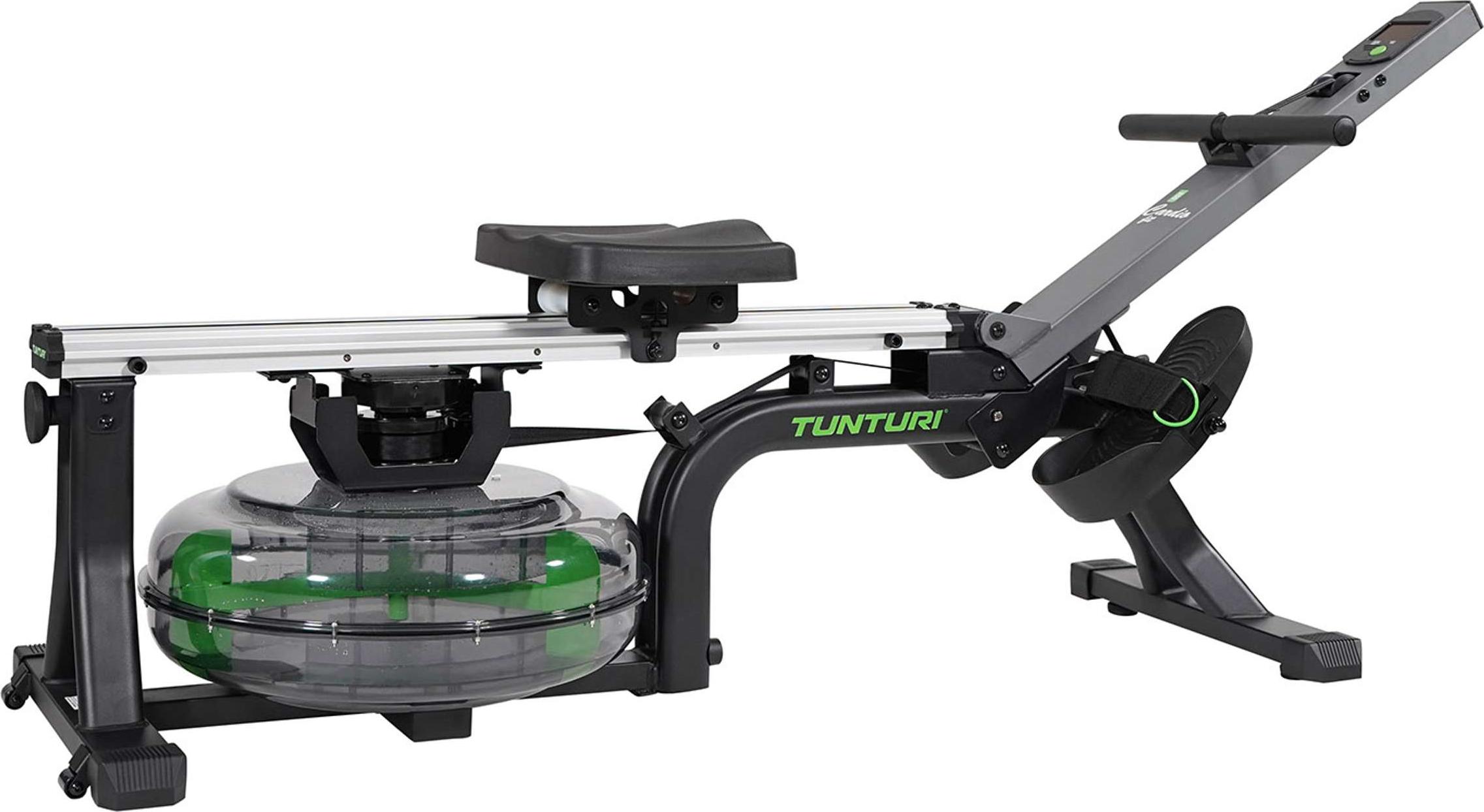 Tunturi Rudergerät R50W Cardio Fit, Rudermaschine mit Wasser, Rowing Machine, Wasserrudergerät, Rudergeraet für Zuhause, Klappbar, Einstellbarer Widerstand, bis 150 kg, mit LCD computer