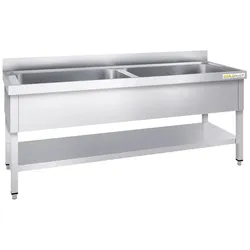 Edelstahl-Spülbecken 1600x600mm mit 2 PREMIUM-Behältern - GOLDOLDOX®. GOLDINOX